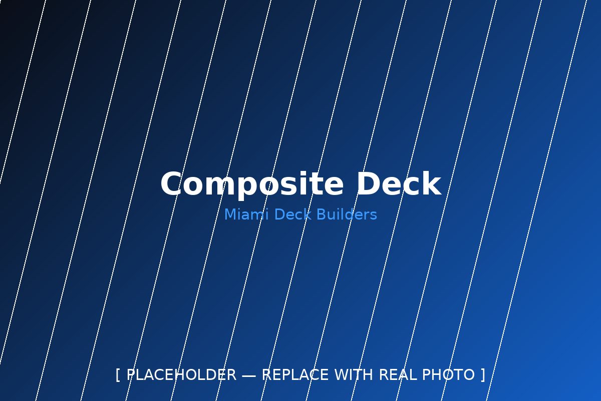 Composite deck installation in a Miami backyard